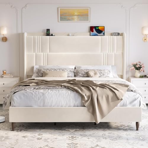 King Size Bed Frame and Tall Headboard, 52