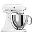 KitchenAid Artisan 5KSM175PSEWH 5 Qt.Stand mezclador blanco con dos cuencos y batidor Flex Edge 220 V, no apto para EE. UU.