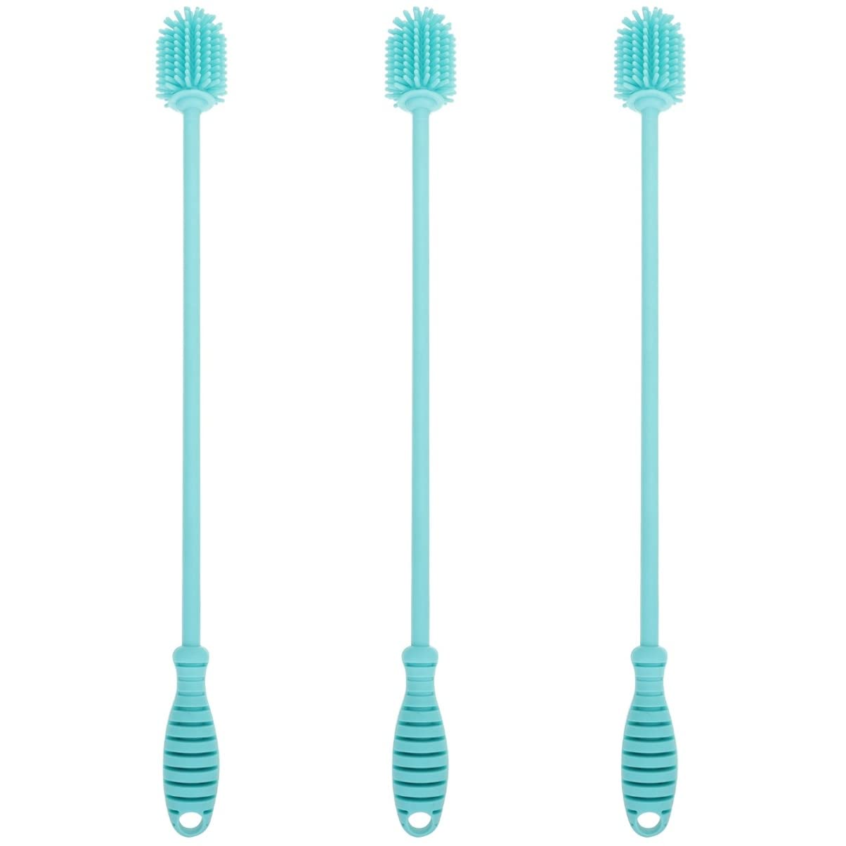 Zerodeko 3piezas Cepillo De Silicona para Limpiar Botellas y Biberones Mango Resistente y Duradero para Uso Cocinas