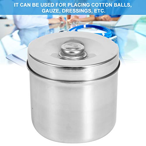 Image of Stainless Steel Ointment Jar, Dressing Cotton Box, Iodophor Gauze Container, Lid Reagent Bottles Supplies for Medical Ball Dressing Hospital Home