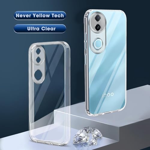 Image of Jkobi Silicone Back Case Cover for Vivo iQOO Z10R (Clear Shockproof Case with Camera Protection | Soft and Flexible | Transparent)