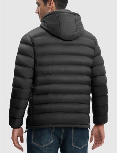 Rdruko Men's Puffer Jacket with Detachable Hood Lightweight Water Resistant Insulated Winter Puffy Coat2
