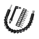 YIOYULEN Flexible Drill Bit Extension, Bendable Drill Extension11.6inch, Manual 90° Right Angle, 1/4 Flexible Extension for Drill, Adaptor Hex Flexible Screwdriver Extension Black (12PCS)