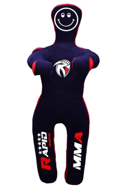 Rapid Mart Kids Grappling Standing Dummy – 3FT (36 Inches) Unfilled – Wrestling, Jiu-Jitsu, MMA Training Dummy with Moveable Arms and Legs (Black)