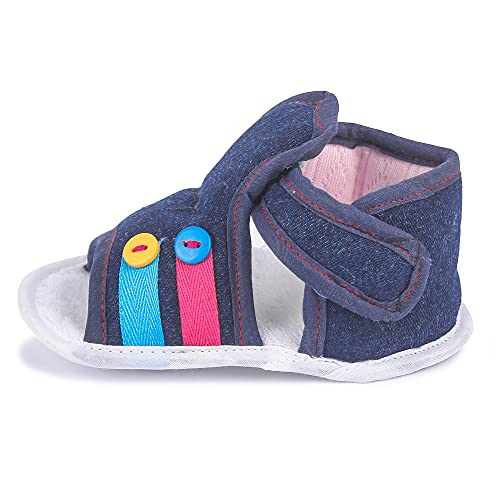 Image of Butterthief Unisex Baby Prewalking Sandals for Newborn Boys & Girls | Soft Sole Infant Bootie with Anti-Slip Bottom | Lightweight Cotton Footwear Early Walker Sandals (6-9 Months, 12 CM)