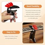 Guitar Capo for Acoustic and Electric Guitars, Alloy Bird Shape Acoustic Guitar Capo, Capo for 6 String Guitars, Bass,Mandolin, Ukulele Metal Capo Acoustic Capo Guitar Clamp(Bright Black)