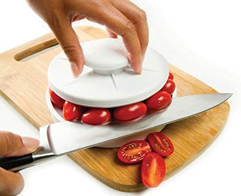 Food Cutter, Non-Slip Holder To Slice Foods Easily and Safely, White
