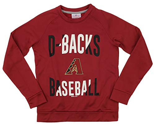 Outerstuff MLB DIAMONDBACKS Boys 8-20 PERFORMANCE FLEECE CREW NECK LS TOP 10/12-M