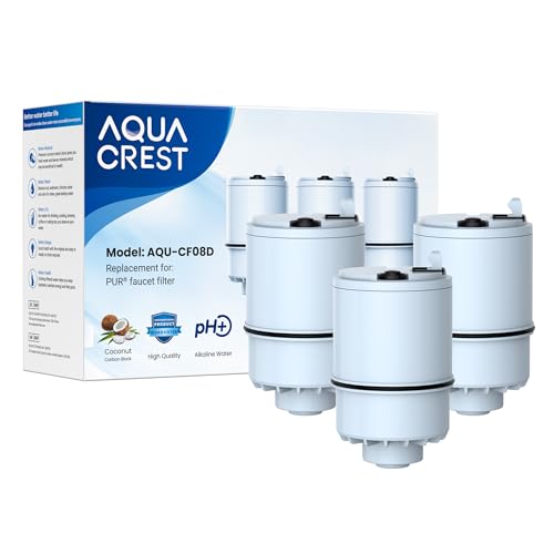 [Alkaline] 3 Pack Faucet Filter Replacement for All PUR®Plus, PUR® Water Filter Replacement, Pur® Filter Replacement RF-9999®, 900-Gallon Long Lifespan, AQUA CREST Blue-Alkaline 3 Count (Pac