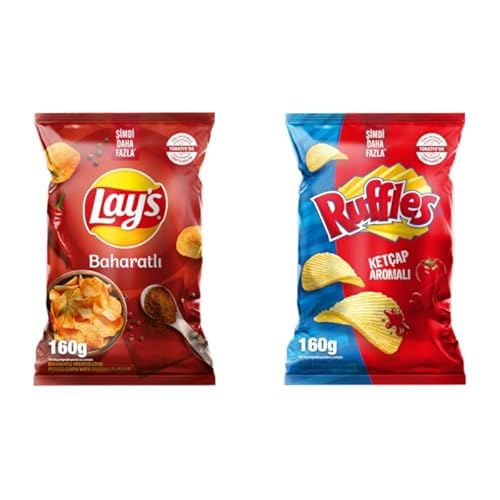 Lay's Baharatlı Parti Boy 160 g x1 + Ruffles Ketçap Aromalı Parti Boy 160 g x1