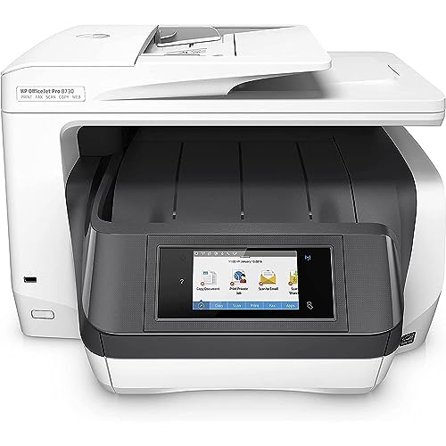 HP OfficeJet Pro 8730 D9L20A, Impresora Multifunción Tinta, Imprime, Escanea, Copia y Fax, Wi-Fi, Ethernet, USB 2.0, 1 host USB, HP Smart App, Compatible con el Servicio Instant Ink, Blanca