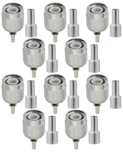 10 conectores coaxiales TNC macho para RG174 miniatura 4