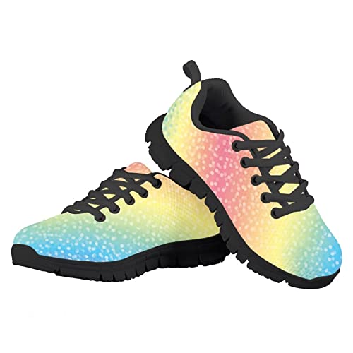 HUIACONG Rainbow Leopard Girl's Outdoor Walking Shoes Butterfly Kids' Lightweight Trainers Flats Boy's Athletic Gym Running Sneakers Size 5 Child's Gymnastics Flats4
