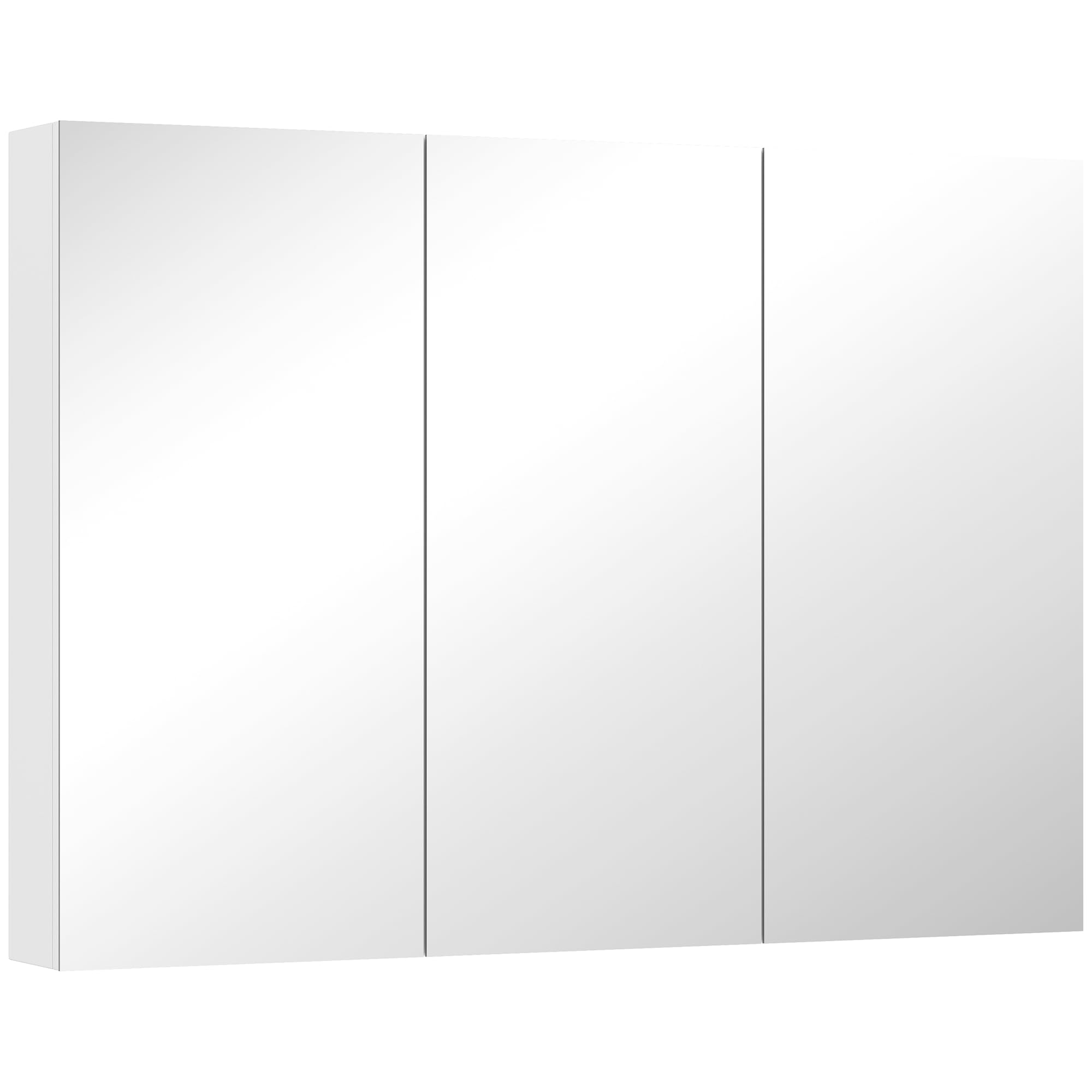 Homcom Bathroom Mirror Cabinet With 4 Adjustable Shelves, White