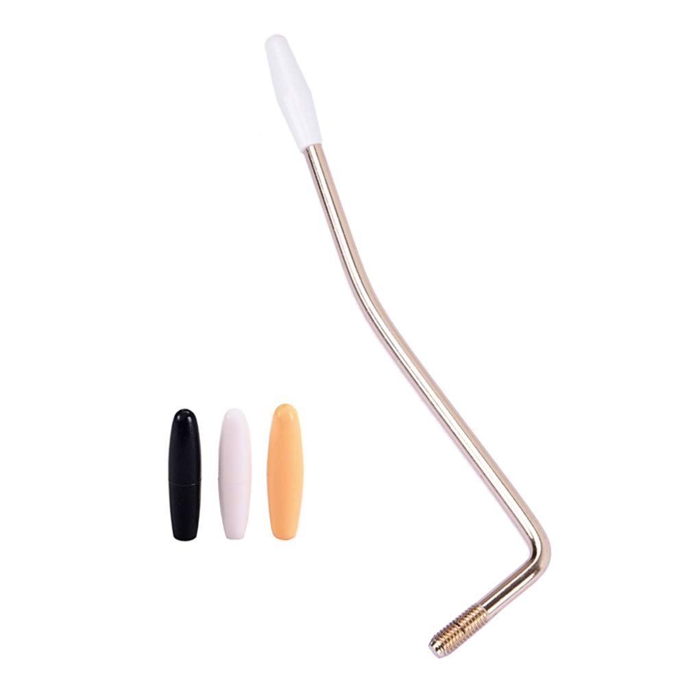 Milisten Gaq109 Golden Guitar Shake Handle 6mm Thread Tremolo Arm 3 Cap Tips for Electric Guitar Players