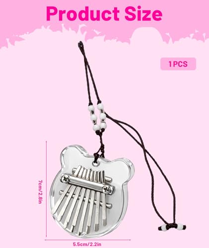 Image of Mini Thumb Piano, Transparent Bear-Shaped 8-Note Musical Instrument for Beginners, Portable Hand Piano for Music Lovers, Ideal Gift for Birthdays, Travel, Camping & Outdoor Activities
