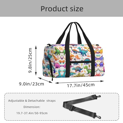 Bolsa de equipaje transpirable con dinosaurios contra la ropa húmeda 3