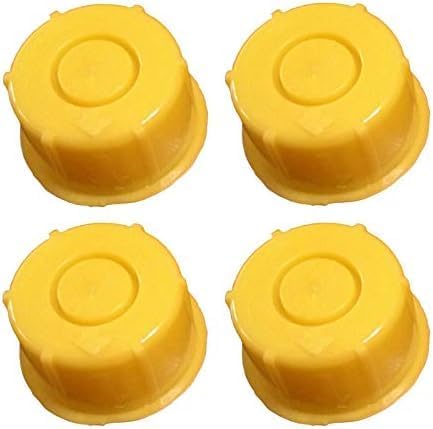 Mapleza Professional Top Hat Blitz Gas Can Cap, Yellow - Universal Spout Replacement with Venting for 1 & 2 Gallon Gasoline Can, Pack of 8