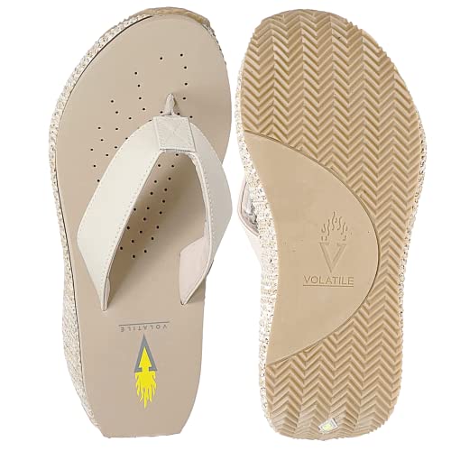 Image of Volatile Island Wedge Sandals for Women Featuring Slip-On Thong Platform Style with EVA Insole and Rubber Outsole