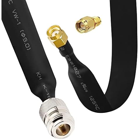 Window/Door 50ohm RP-SMA Male to N Type Female Extension Flat Pigtail Cable Adapter for Lora LoRaWan Helium Hotspot RAK MNTD Bobcat 300 Nebra HNT Miner Mining Antenna, Supaerial Cover