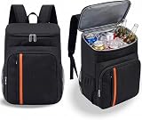 Mochila Térmica 30L Impermeável com Isolamento Premium até 12h Bolsa Cooler para Marmita Praia e Viagem (Preta)