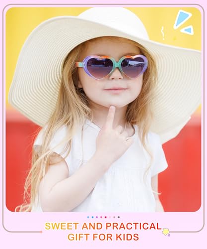 NSSIW Kids Polarized Sunglasses Heart-Sunglasses: Toddler Sun Glasses with UV Protection for Girls Youth Child 3Pack Age 3-122