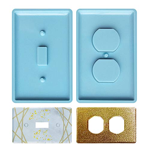 2Pcs Light Switch Cover Resin Mold, Switch Socket Panel Plaster Mold,Light Switch Mold, Silicone Mould Epoxy Mold for DIY Jewelry Craft