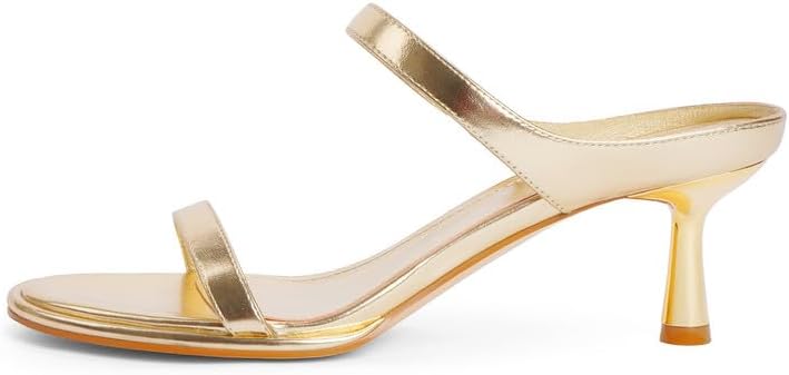 Modatope Two Strap Heeled Sandals for Women Kitten Heel Rounded Toe Heels Women Slip on Open Toe Sandals - Image 3