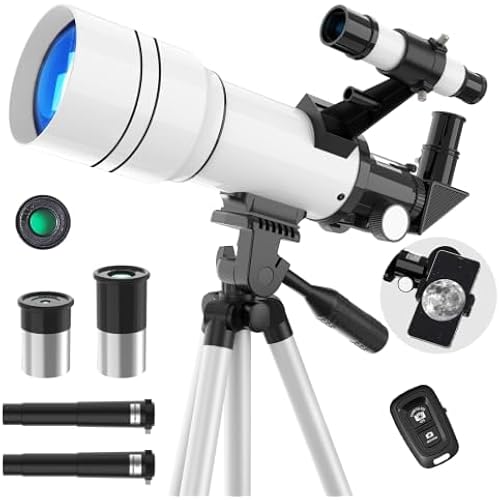 Telescope for Kids and Adults, Astronomical Telescopes (15X-150X) with Fully Multi-Coated Optics, 70MM Aperture 300MM Refracting Telescope for Moon, Astronomy Beginners Gifts with Phone Adapter