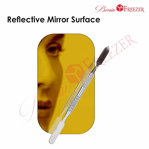 Image of Brain Freezer Shiny Makeup Palette with Stainless Steel Round Shape Spatula, Golden 100 g