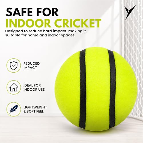 Image of jaspo Activo Air Core Indoor Cricket Ball |PU Material |Hollow Aircore Design |Soft Impact Play | 75g Lightweight |Safe for Indoor Cricket |Non-Toxic Build |Comfortable Grip |Durable & Kids-Friendly