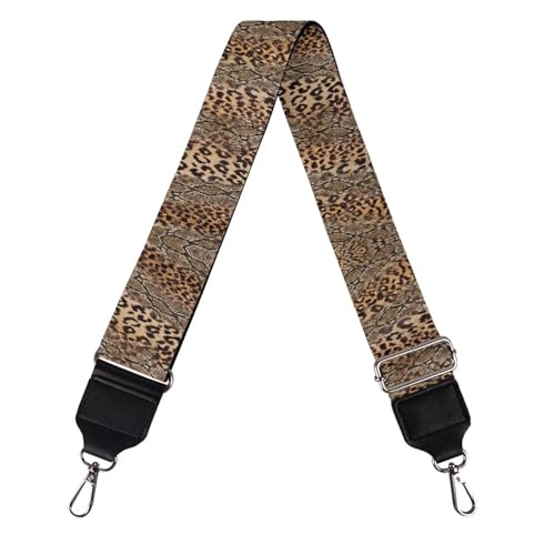 Image of Leopard Women's Bag Strap Snake Skin Purse Strap Replacement Strap Cheetah Print Shoulder Strap Brown Color Block Adjustable Strap Decoration Crossbody Straps for Purses