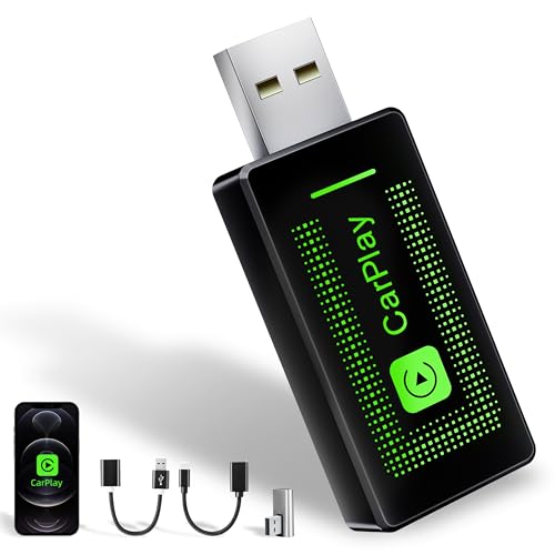 Lyssiefeel Wireless Carplay Adapter for iPhone,2024 Upgrade USB CarPlay Wireless Stick,Easy Plug & Play,Compatible with Cars 