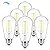 Brightever E26 LED Bulb 60 Watt Equivalent, 5000K Daylight White Dimmable Light Bulbs, 7W, 850LM Vintage Lights Bulb, 90+CRI, ST58 Clear Glass Antique Decor Filament Edison Bulb for Room, 6-Pack