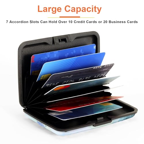 Mayski Credit Card Holder, RFID Blocking, Aluminum Alloy Hard Case, Small Mini Business Metal Wallet for Women Men, Deer — view 4