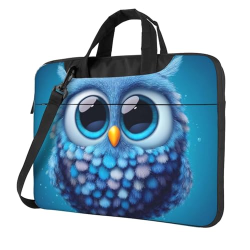 Laptop Sleeve 15 inch Shockproof Computer Bag Blue owl Laptop Case with Handle Shoulder Bag for Lapt