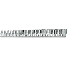 Beta 910B 17-Piece 3/8" Drive 12-Point Socket Set on Rail, Metric 6mm- 22mm