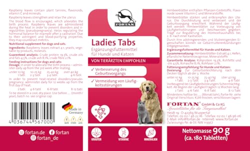 Fortan Ladies Tabs für Hunde und Katzen – Ergänzungsfuttermittel für besondere Ernährungsbedürfnisse