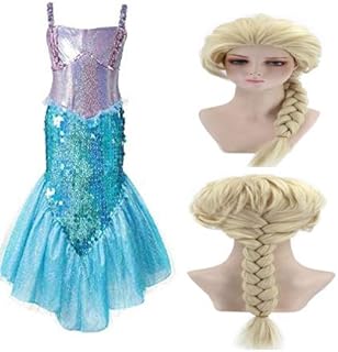 FDF Mermaid Costumes with Wig Fancy Dress Competitions Birthday Gift