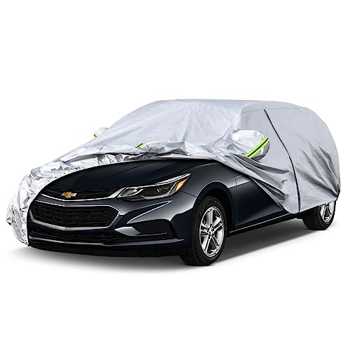 Image of Kaugung 6 Layers Car Cover Custom Fit Chevrolet Cruze Hatchback (2009-2025), Waterproof All Weather Resistant Outdoor Indoor Sun Rain Dust S Protection.(USA Warehouse,Within 3-7 Days) Silver