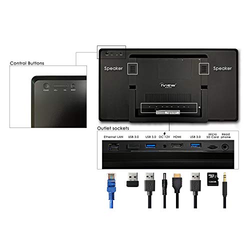 iView 1760AIO64 Home 17.3" All in One Computer IPS 1920 x 1080 Touch Screen, Intel Celeron, 4GB/64GB (Expandable Notebook Drive), WiFi 2.4/5GHz, Front Camera, Wireless Keyboard & Mouse (Win 10 Home)