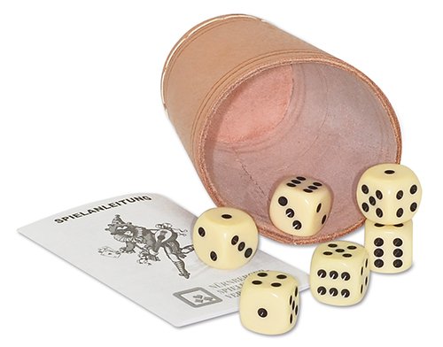 Preisvergleich Produktbild NSV - 8003 - WÜRFELBECHER Leder mit 6 Würfeln und Anleitung in Polybeutel