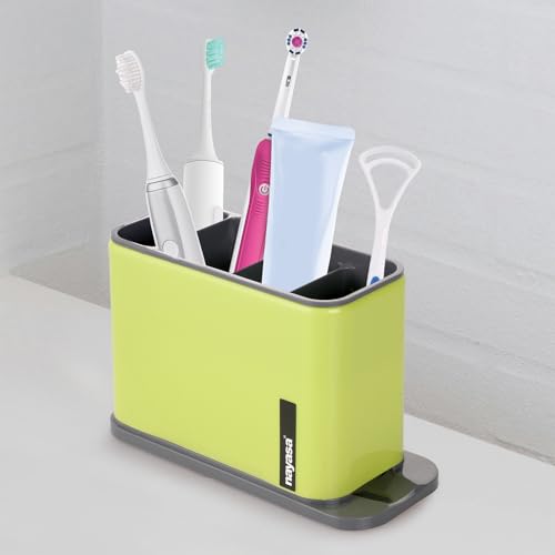 Image of Nayasa Tobler Multi-Purpose Compact Desk Storage Organizer | Stationary Box for Case Pen Pencil Holder | Cosmetics & Make Up Organizer | Neon Green