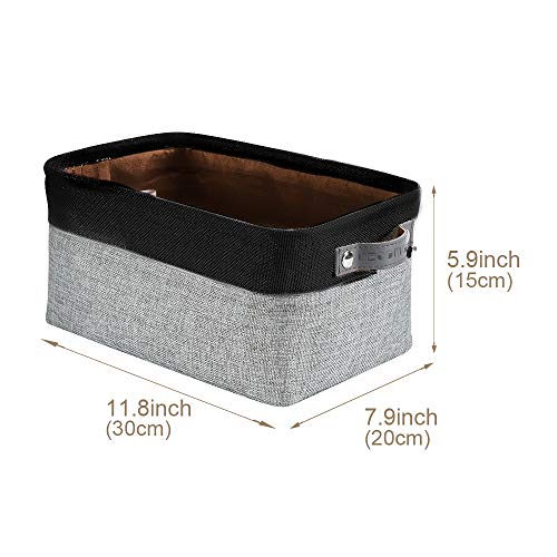 Image of DECOMOMO Small Storage Basket, Closet Storage Bins, Baskets for Organizing Shelves (Grey & Black, Small - 6 Pack)