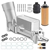 Upgraded Aluminum Engine Oil Filter Housing with Oil Cooler Sensors and Gaskets Compatible with 2017-2018 Chrysler 200/300 Dodge Charger Avenger Journey Wrangler Ram Promaster 3.2 3.6 V6