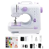 GraceGlow Nähmaschine für Anfänger, Kinder Nähmaschine Kleine, 12 Stichprogrammen Handnähmaschine Mini Sewing Machine Tragbare Elektrische Nähmaschines mit LED-Licht, Fußpedal & Nähset