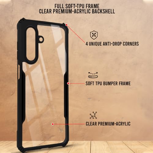 Image of Jkobi Hybrid Back Cover Case for Samsung Galaxy A27 5G | Samsung Galaxy M47 5G (Shockproof with Polycarbonate Clear Panel | Professional Black)