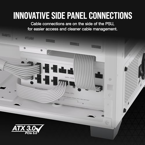 Image of CORSAIR RM1200x Shift Fully Modular ATX Power Supply - 80 Plus Gold - ATX 3.0 - PCIe 5.0 - Zero RPM - Modular Side Interface - White 1200W (Pack of 2)