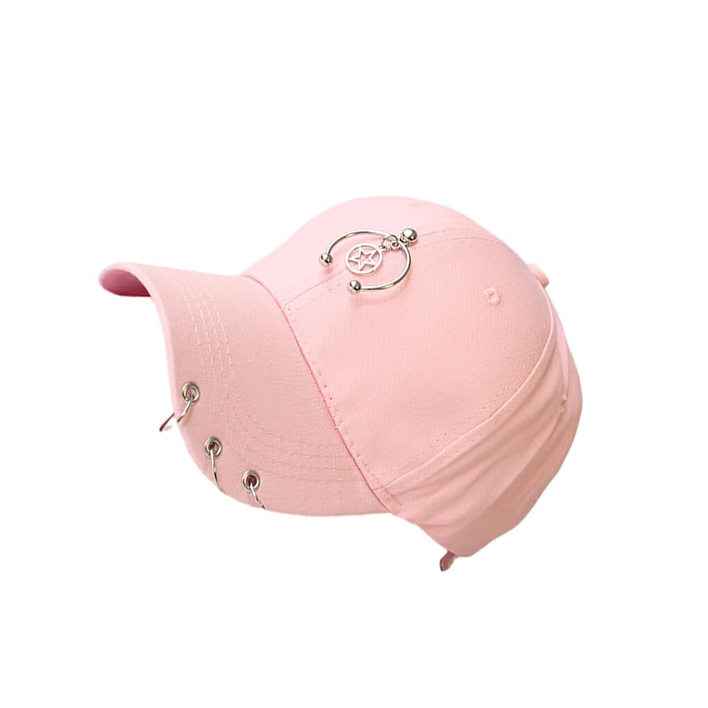 Osiuujkw Hip Hop Baseballkappe Mit Ringdekor - Baumwollkappe Verstellbar | Für Park & Party