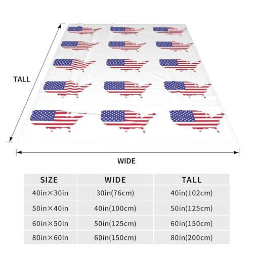 Couverture polaire douce chaude flanelle imprimé drapeau USA lit - 5